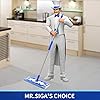 MR.SIGA Professional Microfiber Mop for Hardwood, Laminate, Tile Floor Cleaning, Stainless Steel Handle - 3 Reusable Flat Mop Pads and 1 Dirt Removal Scrubber Included