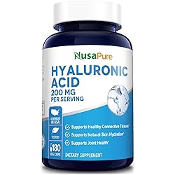 Hyaluronic Acid 200mg 180 Veggie Capsules Non-GMO & Gluten Free