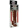 Natural Realskin Vibrating Uncircumcised Xtender with Scrotum Ring Brown