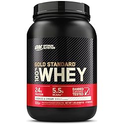 Optimum Nutrition Gold Standard 100% Whey Protein Powder, Cookies & Cream, 1.85 Pound Package May Vary