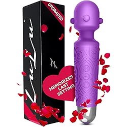 LuLu 7 Powerful Handheld Electric Back Massager for Women - Strong Personal Magic Massage for Sports Recovery, Muscle Aches, Body Pain - 20 Patterns & 5 Speeds - Purple