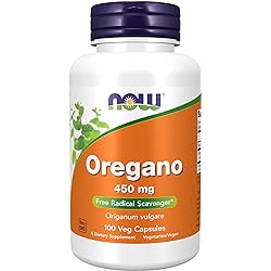 NOW Supplements, Oregano Origanum vulgare 450 mg, Free Radical Scavenger, 100 Veg Capsules