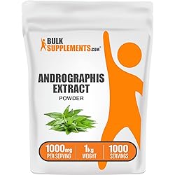 BULKSUPPLEMENTS.COM Andrographis Extract Powder - Andrographis Paniculata - Herbal Supplement - Immune Support Supplement - 1000mg per Serving, 1000 Servings 1 Kilogram - 2.2 lbs