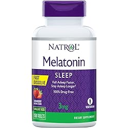 Natrol Melatonin Fast Dissolve Tablets, Helps You Fall Asleep Faster, Stay Asleep Longer, Easy to Take, Dissolves in Mouth, Strengthen Immune System, 3mg, 150 Count