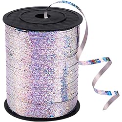 500 Yards Silver Shiny Curling Ribbon Metallic Balloon Roll for Party Festival Art Craft Decor,Florists, Weddings, Crafts and Gift wrap. Silver