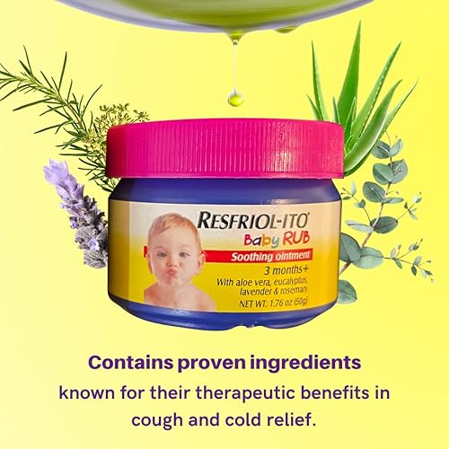 Resfriolito Baby Rub, Soothing Ointment for Babies - Chest Rub 1.76 Oz