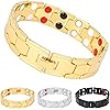 Magnetic Bracelets, Titanium Steel Magnet Therapy Bracelet for Men, Pain Relief for Arthritis and Carpal Tunnel Elegant Design Solid and Gold