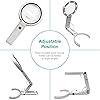Magnifying Glass with 8 LED Lights, Handsfree Magnifier, [5X11X] Dual Magnification Lens, Gentle & Bright Light Settings- Ideal for Reading Books, Jewlery, Coins, Craft & Hobbies