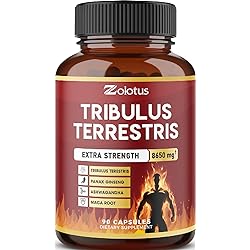 Tribulus Terrestris, 8650mg Per Capsule, Highest Potency with Ashwagndha, Panax Ginseng, Saw Palmetto, Maca, Shilajit. Boost Energy, Mood, Stamina & Performance, for Men & Women, 3 Months Supply