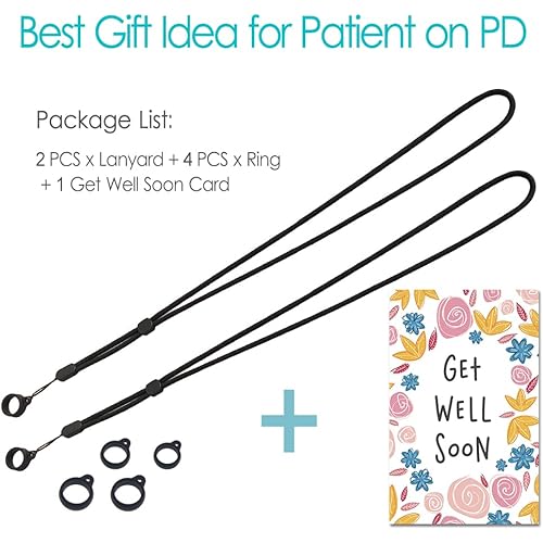 2 Pack] PD Transfer Set Holder Peritoneal Dialysis Cather Lanyard Accessories Shower Protector for Safety Support Secure Catheter Feeding Tube Peg Tube G-Tube Adults Men Women Patients Black