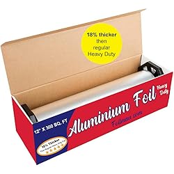 Ultra-Thick Heavy Duty Household Aluminum Foil Roll 12” x 300 Square Foot Roll with Sturdy Corrugated Cutter Box - Heavy Duty Food Safe Foil Wrap - Best Kitchen Wraps & Baking Need