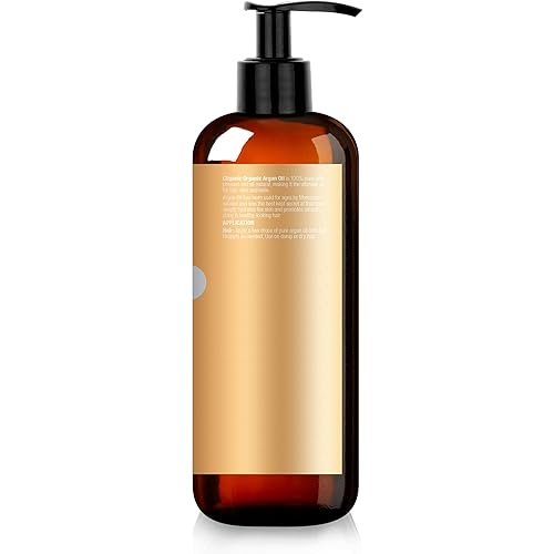 Cliganic Organic Argan Oil 16oz with Pump, 100% Pure | Bulk for Hair, Face & Skin