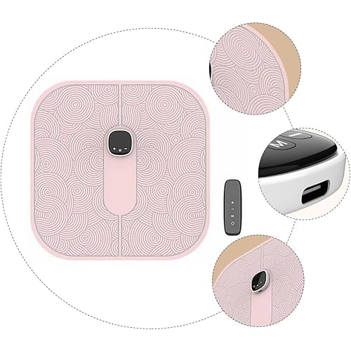Healvian 1 Set Foot Massager Machines Rechargeable Foot Massage Mat Electric Deep Tissue Foot Pad for Blood Circulation Relaxation Pink