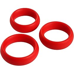 Trinity Vibes 3 Piece Silicone Cock Ring Set, Red