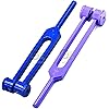G.S Portable 2 Pcs Standard Musical Violin Tuning Fork Set 128hz 256hz Purple and Blue Best Quality