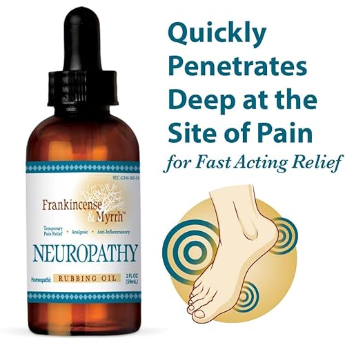 FRANKINCENSE & MYRRH Neuropathy Rubbing Oil, Foot Pain Relief with Essential Oils - 2 Pack