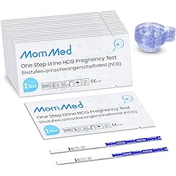 MomMed Pregnancy Test, 25 Hcg Pregnancy Test Strips with 25 Urine Cups, Rapid and Accurate Results, Women Home Testing, Early Pregnancy Tests