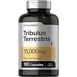 Tribulus Terrestris for Men 15000mg | 180 Capsules | Non-GMO, Gluten Free Extract Supplement | by Horbaach