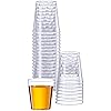100 Count - 1 oz.] Clear Hard Plastic Shot Glasses - Disposable Shot Cups