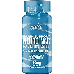 Neuro NAC Supplement N-Acetyl Cysteine Ethyl Ester - 20x More Bioavailable Than NAC 600 mg - Boost Glutathione 10x More Than Liposomal Glutathione - N Acetyl Cysteine Ethyl Ester - NACET 60 Capsules