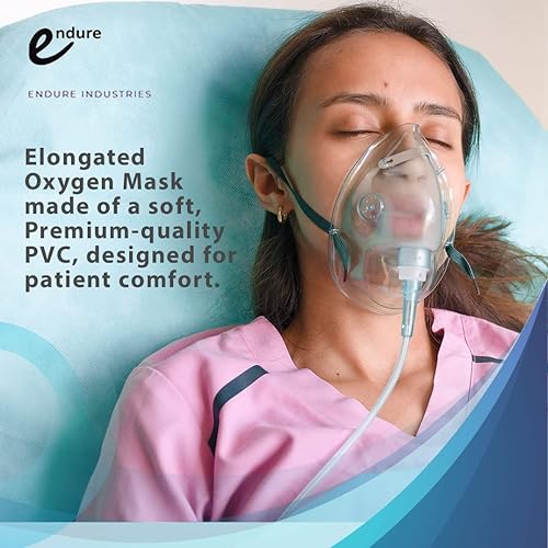 Endure Elongated Oxygen Mask, Pack of 5 Adult