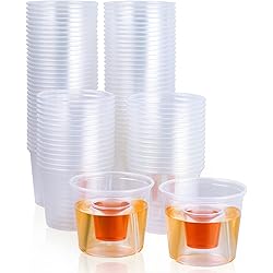 200 Disposable Bomber Cups Jager Bomb Shot Glasses plastic,Heavy Duty, Highly Durable and Reusable Shot Cups - Perfect for Shots