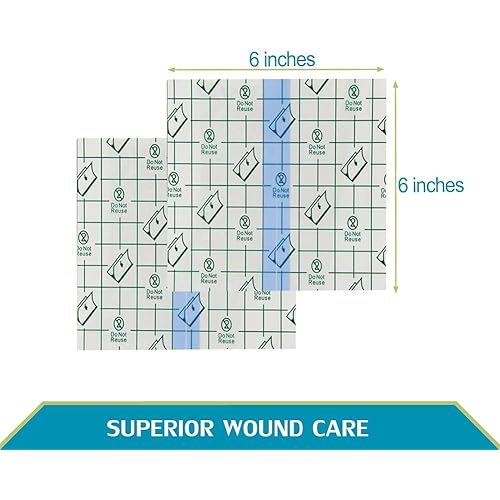 Waterproof Stretch Adhesive Bandage PD Dialysis Catheter Shower Cover Wound Shields for Picc Line Chest Peritoneal Chemo Port Transparent Film Bathing Water Barrier Protector, 6"x6"Pack of 50