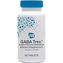 NeuroScience GABA Trex - Chewable L-Theanine Tablets to Help Reduce Stress - Support Relaxation - Brain Health Support Supplement for Adults, Kids Teens 60 Chewables