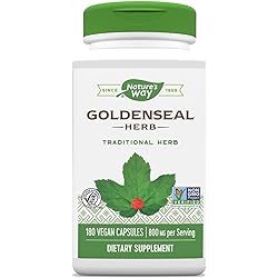 Nature’s Way Premium Goldenseal Herb, 800 mg Per Serving, 180 Vegetarian Capsules