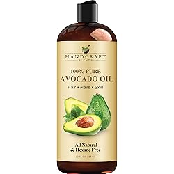 Handcraft Avocado Oil 12 fl. oz - 100% Pure and Natural - Hair Oil - Carrier Oil for Aromatherapy, Massage Oil, Body & Skin Moisturizer & Lubricant - Cold Pressed - Hexane Free