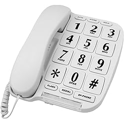 Big Button Phone for Wall or Desk with Speaker and Memory