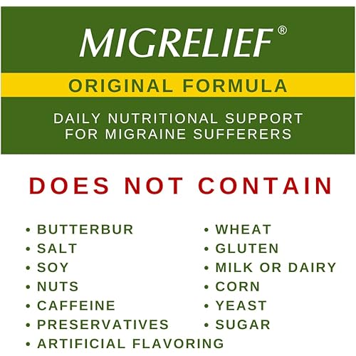 MigreLief Original Triple Therapy with Puracol - Nutritional Support for Migraine Sufferers - 60 Caplets1 Month Supply