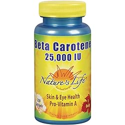 Nature's Life Beta Carotene 25,000 IU | Helps Support Healthy Immune Function & Skin & Eye Health | Antioxidant Dietary Supplement | 250 Softgels