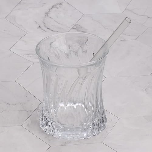 Dakoufish 12 Reusable Drinking Straws Free Cleaning Brush - Dishwasher Safe - Eco-Friendly - 15 cm 6 in x 0.75 cm - Perfect for Cocktails 6inch,Clear