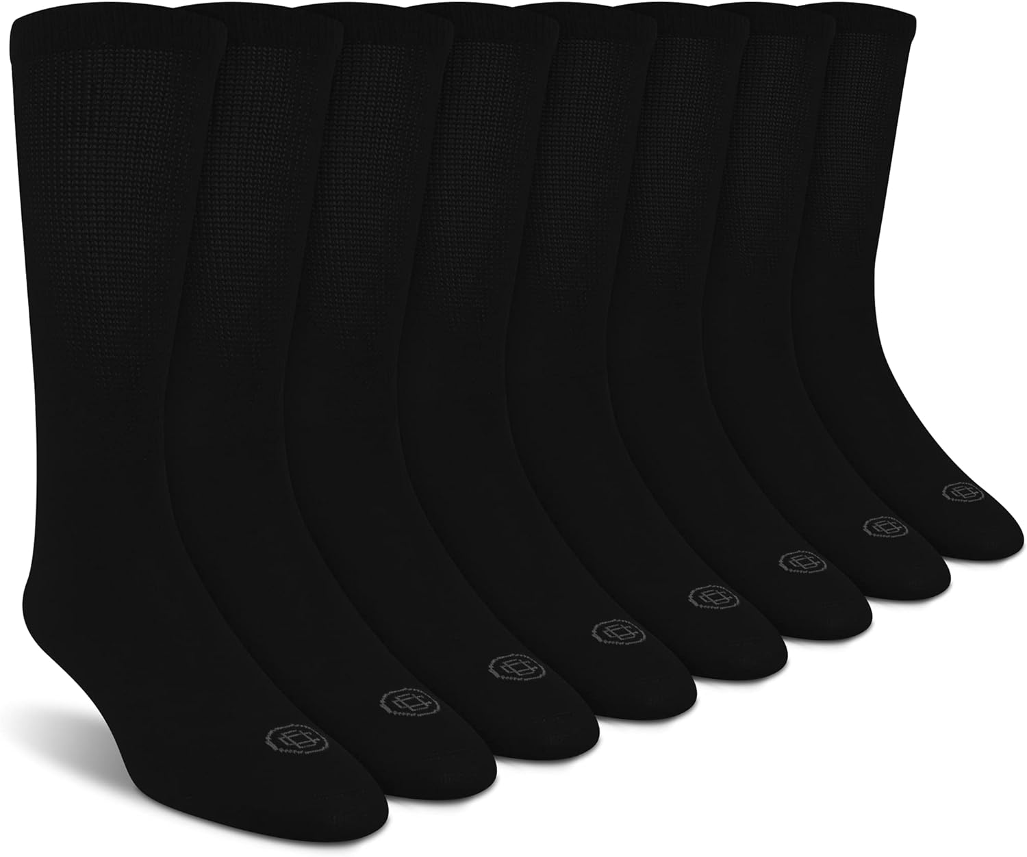 Doctor's Choice Diabetic Socks for Men, Seamless Crew Socks with Non-Binding Top, 4-Pairs, Large 10-13 & X-Large 13-15