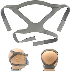CPAP Mask Headgear Strap, Universal CPAP Headgear Strap for ResMed Mirage Series & Philips Respironics CPAP Mask, Comfortable Durable Stretchy Material, StandardGray Headgear Only 1PCS