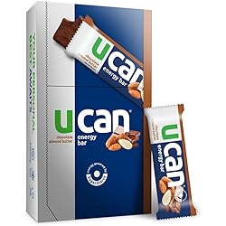 UCAN Plant Based Energy Bars, Chocolate Almond Butter, No Added Sugar, Soy-Free, Non-GMO, Vegan, Gluten-Free, Keto-Friendly 12 Pack, 1.4 Ounces