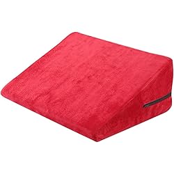 ABSOK Back & Leg Pillow, Bed Wedge Pillow Firm Density Bed Wedge for Back and Knee Support Red