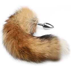 FST Wild Fox Tail with Stainless Steel Anal Plug, Anal Tail Sex Toys, Butt Plug Anal Stimulator for Women Cospaly