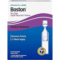 Boston One Step Liquid Enzymatic Cleaner, Protein Remover, 0.01 Fl Oz 1 Box of 15 Dispensers
