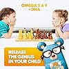 Omega 3 Gummies for Kids & Toddlers with Omega 6 & 9 90 Count DHA Children Brain Supplement for Heart and Vision Support – No Fish Oil and Gluten Free Immune Health Plant Based Fiber Chewable