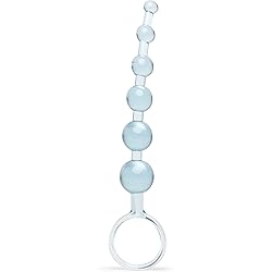 Lovehoney Blue Anal Beads with Finger Loop - Beginner Friendly - 6 inch