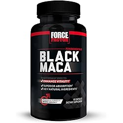 Black Maca Root Vitality Supplement for Men with Superior Absorption and Power, Natural Maca Negra Extract, Fundamentals Series, 1000mg, Force Factor, 60 Capsules