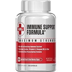 Immune Support Formula H Rescue Discreet Immune Support Supplement L Lysine, Zinc, Vitamin C, Oregano Oil 120 Capsules