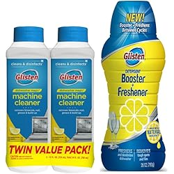 Glisten Dishwasher Magic Machine Cleaner and Disinfectant 2-Pack and Dishwasher Detergent Booster