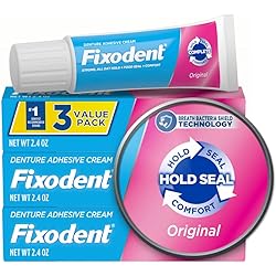 Fixodent Complete Original Denture Adhesive Cream, 2.4 oz, 3 Pack Packaging May Vary