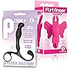 The 9’s Flirt Finger Butterfly Finger Bullet Vibrater in Pink with P-Zone Plus Prostate Massager, Iconbrands' Vibrater and Prostate Massager Bundle