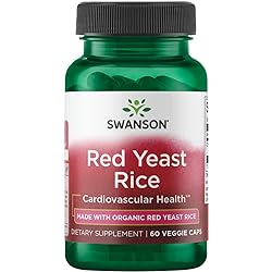 Swanson Made with Organic Traditional Red Yeast Rice 600 Milligrams 60 Veg Capsules