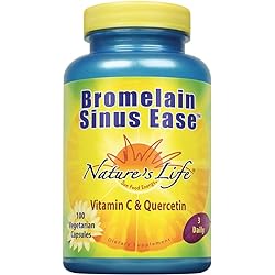 Nature's Life Bromelain Sinus Ease 1200mg | with Vitamin C & Quercetin | Sinus Health, Immune Function & Seasonal Support | 100 Vegetarian Capsules