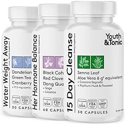 Fast Waste Loss & Water Retention for Belly Bloating Because of Hormonal Imbalance | PMS Menopause Relief & Weight Control Bundle | Support for Women Hormone Balance & Thin Waistline & Slender Body
